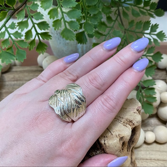 Israel sterling silver .925 leaf ring size 10 - Picture 2 of 10